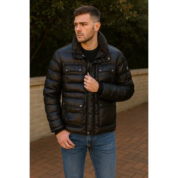 Belstaff Silver Label Y2K Men’s Goose Down Puffer Jacket Winter Black 48 Medium - Picture 1 of 14